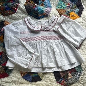 Batsheva Crisp White Cotton Blouse